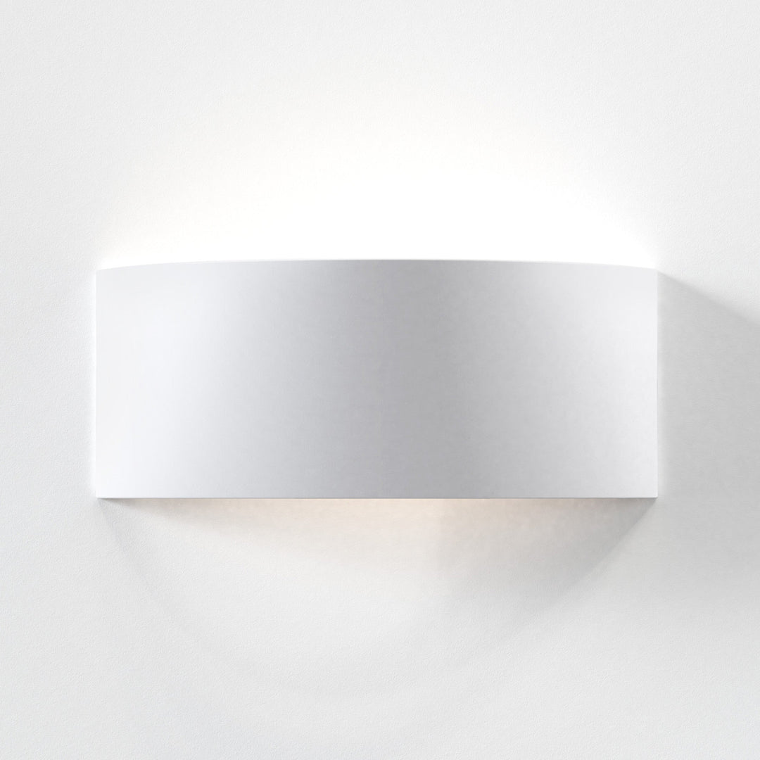 Close-up of smooth white ceramic Parallel wall light