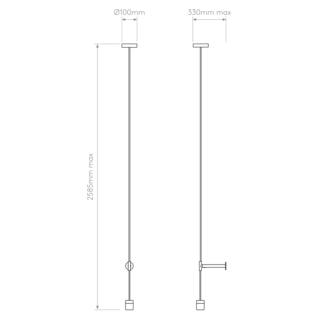 Image of Astro Pendant Suspension Kit 3 Knurled, supplied by Prisma Lighting