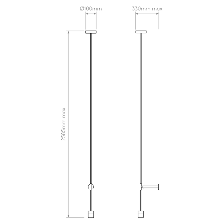 Image of Astro Pendant Suspension Kit 3 Knurled, supplied by Prisma Lighting