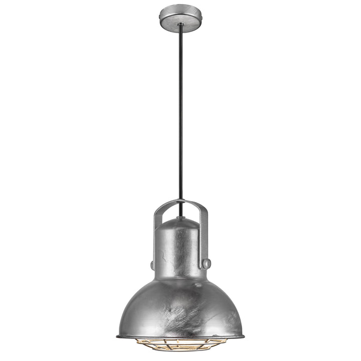 Porter 21 Pendant E27 Galv Pendant Light Galvanized