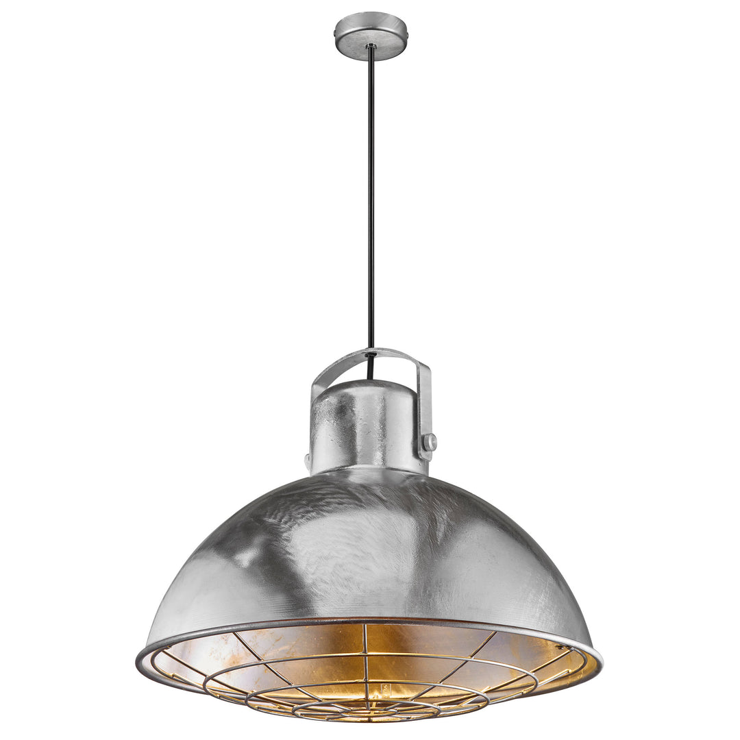 Porter 40 Pendant E27 Galv Pendant Light Galvanized