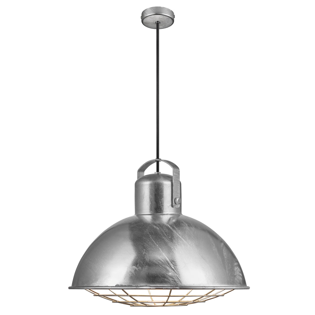 Porter 40 Pendant E27 Galv Pendant Light Galvanized