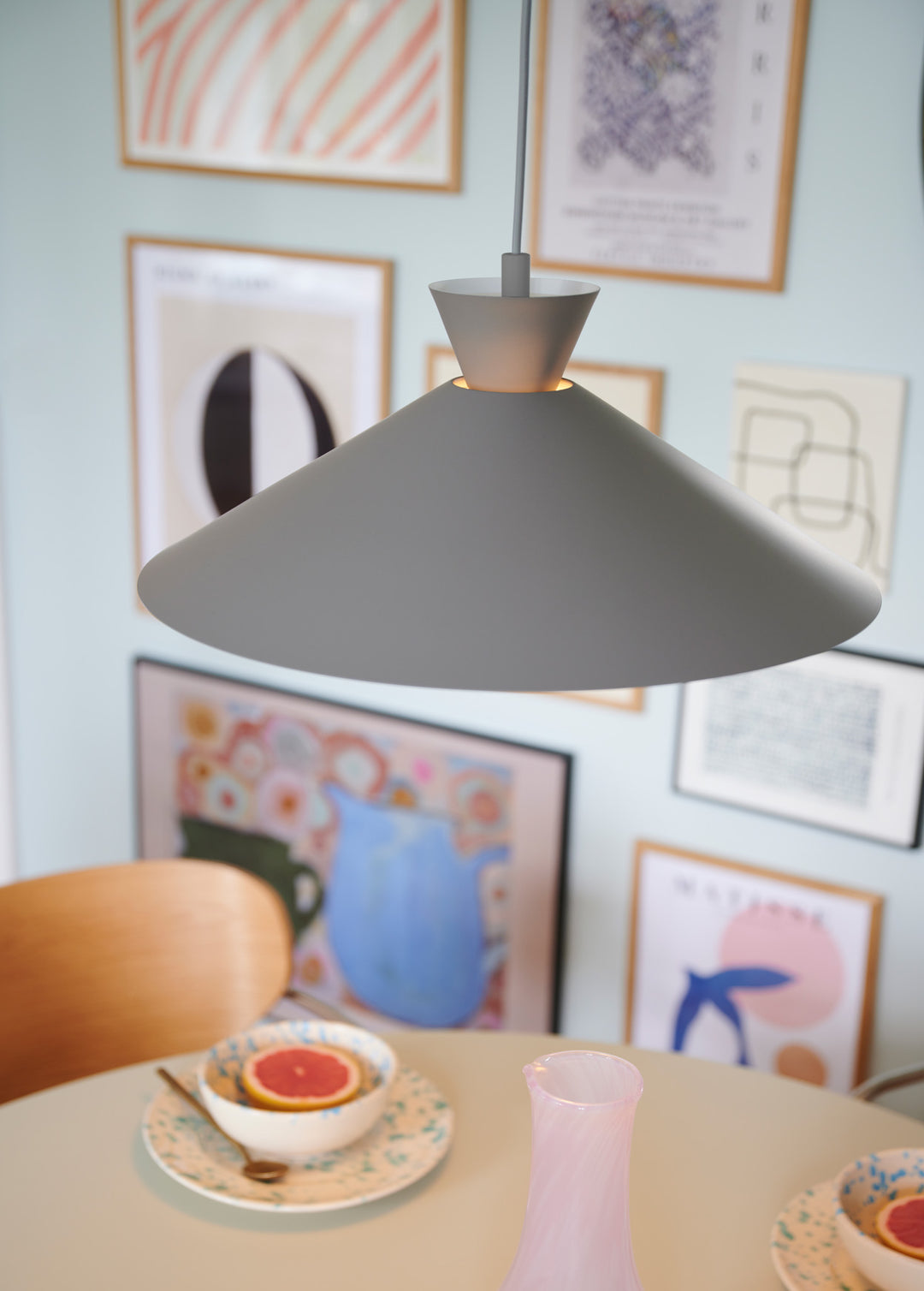 Dial 45 Pendant E27 Grey Pendant Light Grey