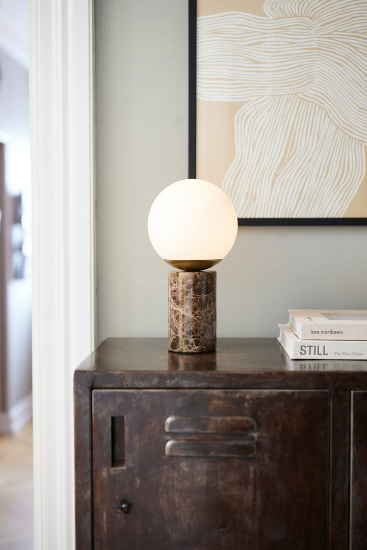 Lilly Marble Table E14 Brown Table Light Brown