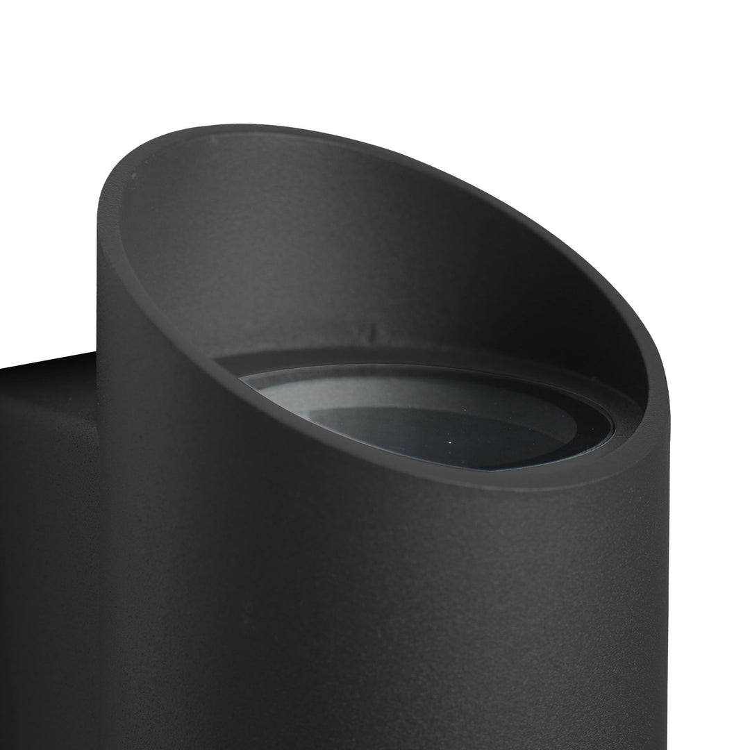 Nico Round 22 GU10 Black Wall Light Black