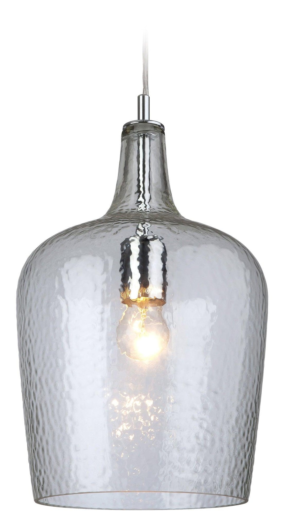 Glass Pendant Chrome with Clear Glass - Prisma Lighting