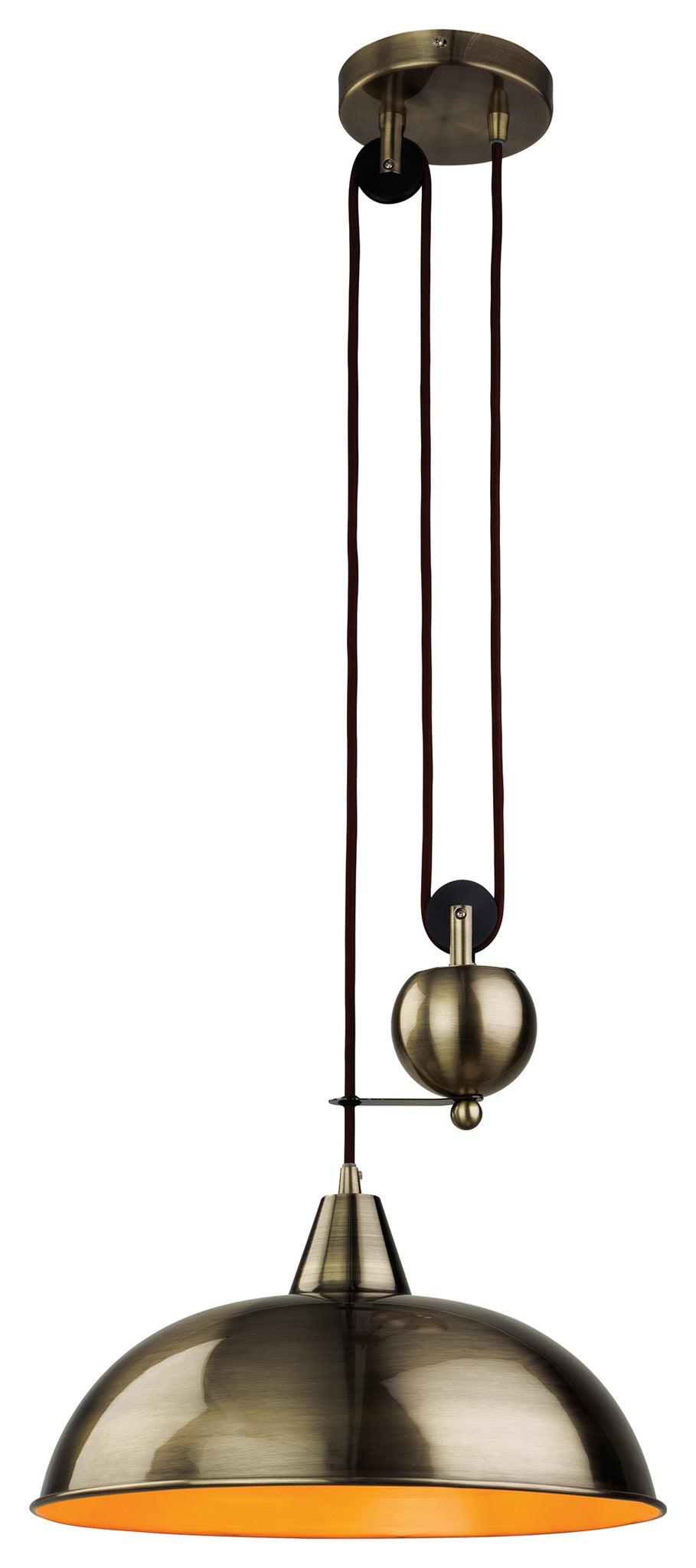 Century Rise & Fall Pendant Antique Brass - Prisma Lighting