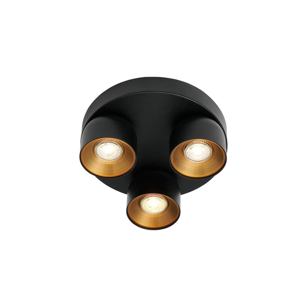 Pitcher 3-Rondel Black Spotlight | Adjustable Indoor GU10 Light ...