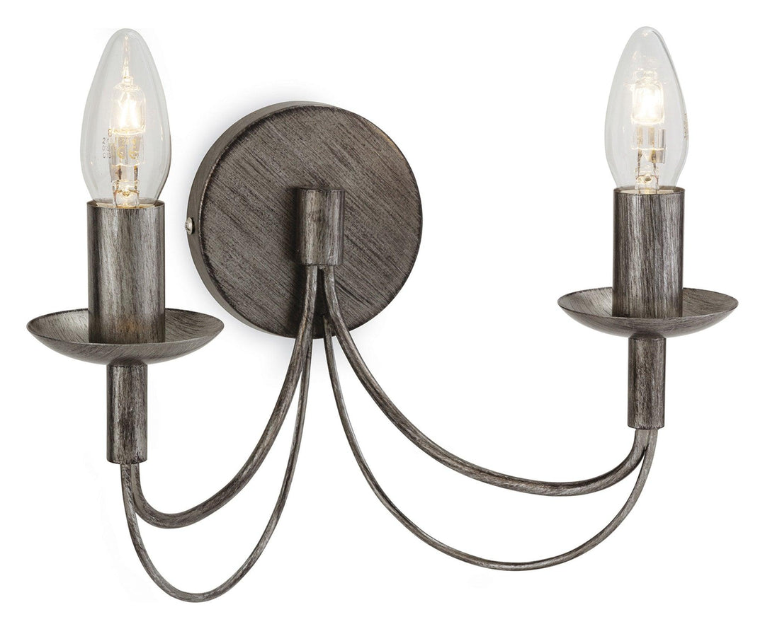 Regency 2 Light Wall Antique Silver - Prisma Lighting