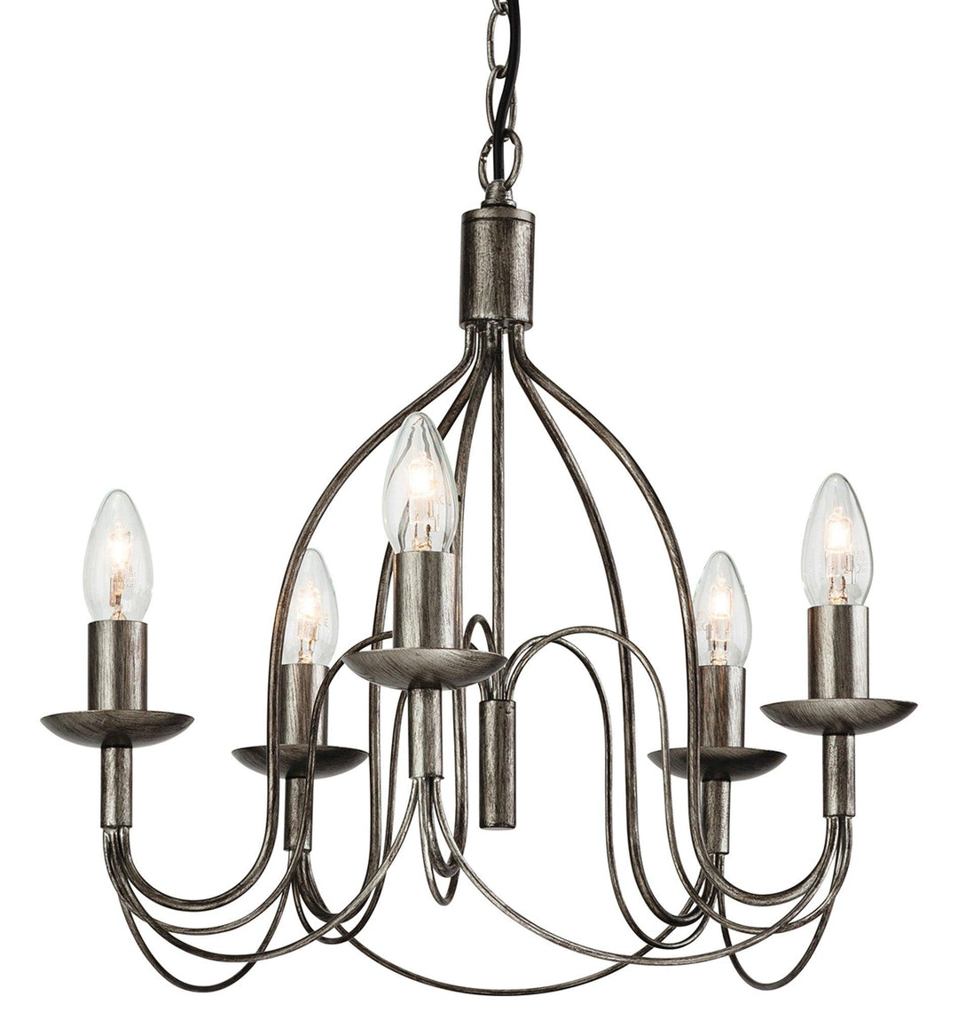 Regency 5 light Fitting Antique Silver - Prisma Lighting