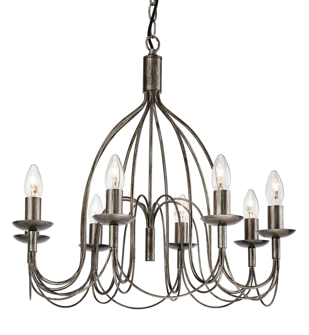 Regency 8 Light Fitting Antique Silver - Prisma Lighting