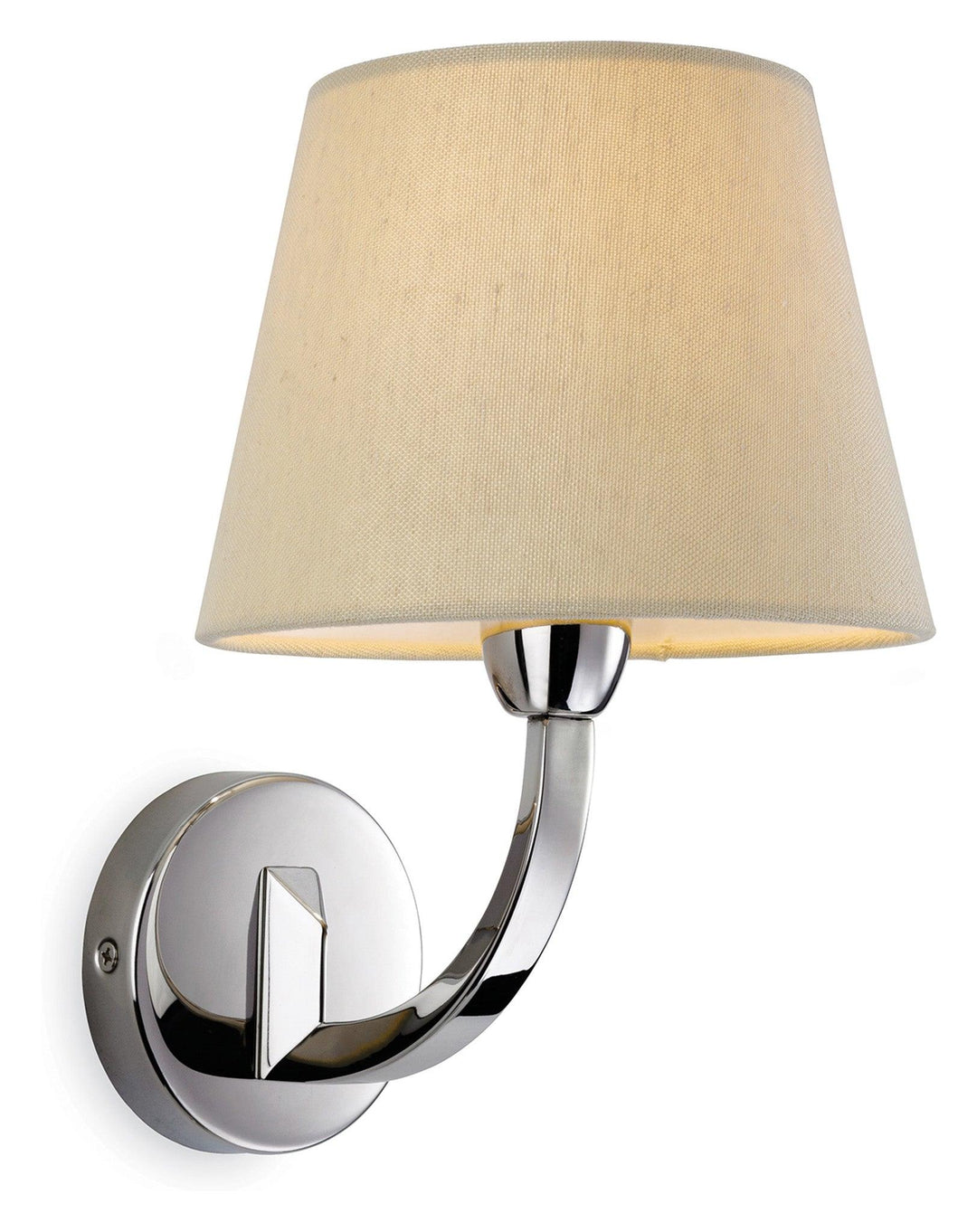 Fairmont Single Wall Polished S/Stl with Cream Linen Shade - Prisma Lighting