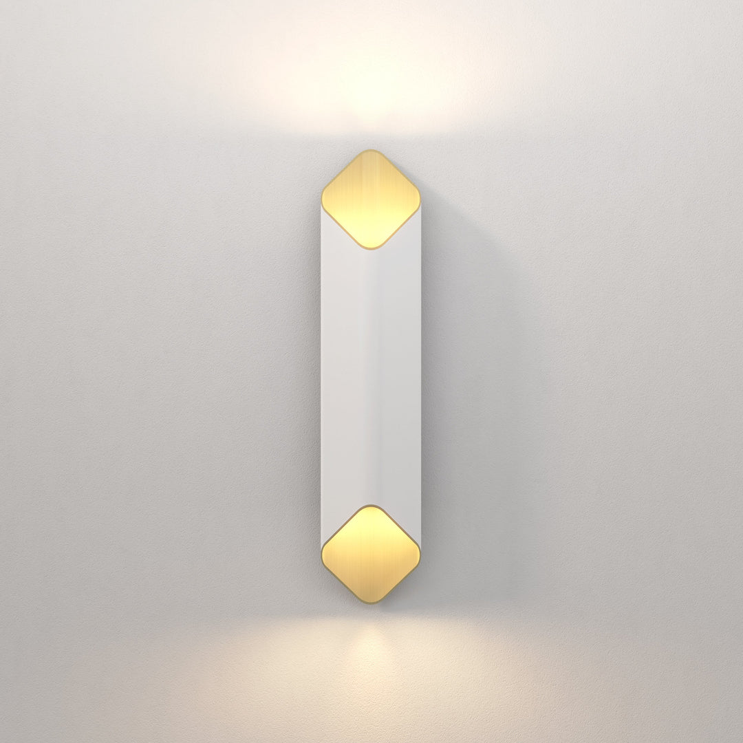 Astro Ako 600 Phase Wall Light in Matt White and Gold – Architectural LED Up and Down Light