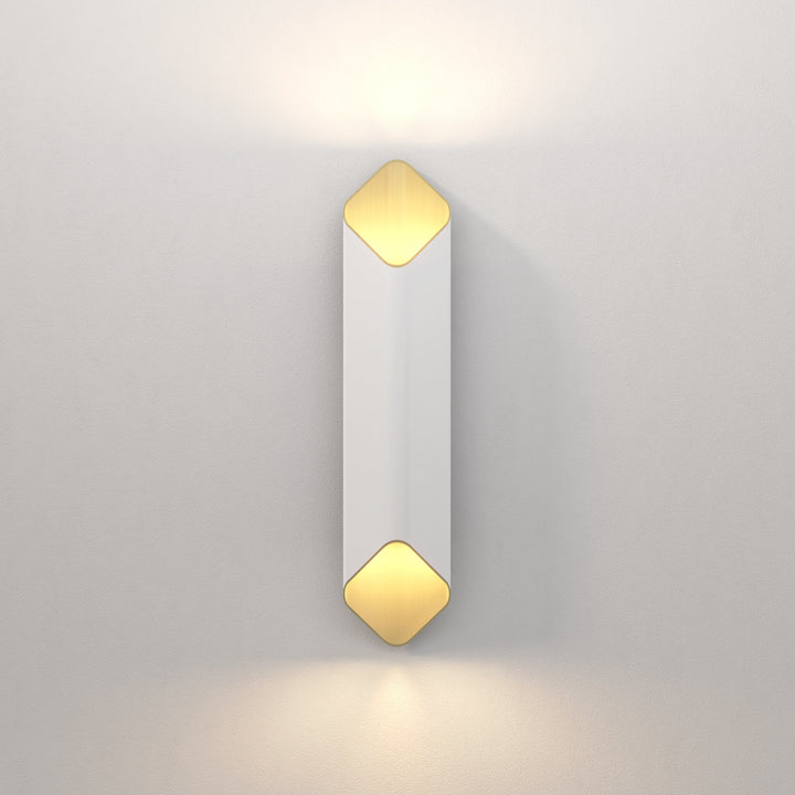 Astro Ako 600 Phase Wall Light in Matt White and Gold – Architectural LED Up and Down Light