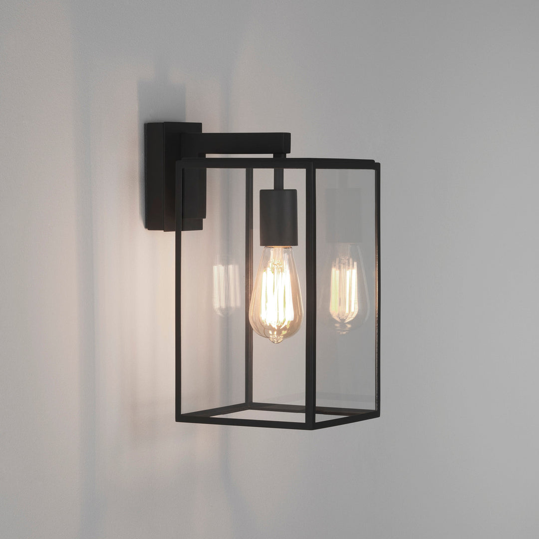Astro Box Lantern 350 Outdoor Wall Light in Textured Black – Classic Exterior Lighting Fixture