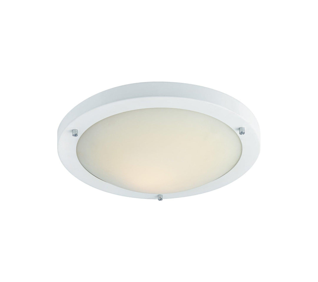 Rondo Flush Fitting Matt White with Opal Glass - Prisma Lighting