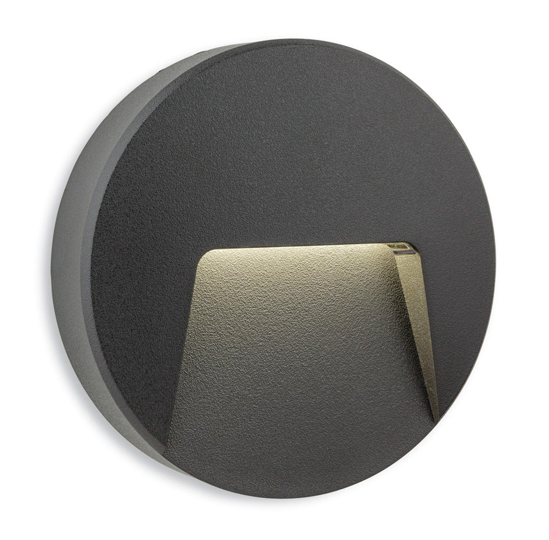 Golf LED Wall & Step Light - Round Graphite Resin - Prisma Lighting