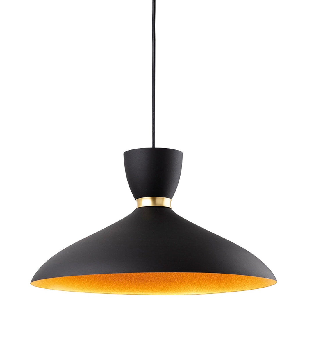 Ellis Pendant Black with Matt Gold Inside - Prisma Lighting