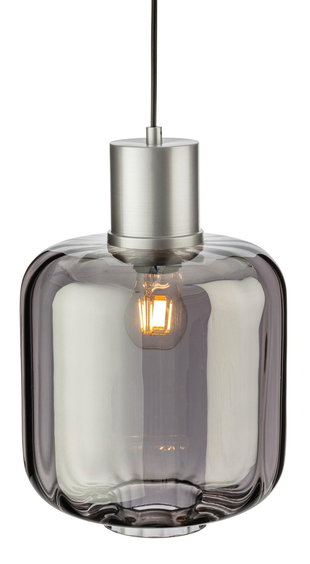 Eton Pendant Aluminium with Smoked Glass - Prisma Lighting