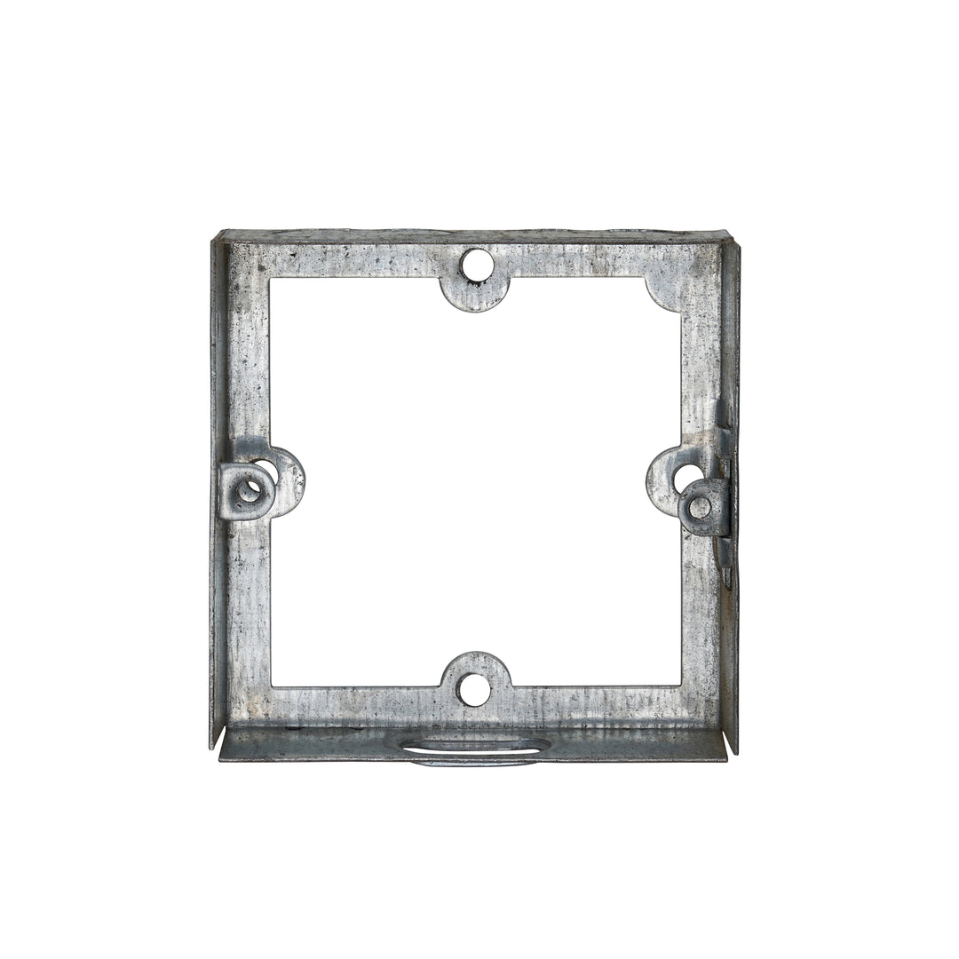 Image of Appleby SB677 Extension Box 1G 16MM Extension 1 Gang Steel, a flush mounting metal back box for switches and sockets.