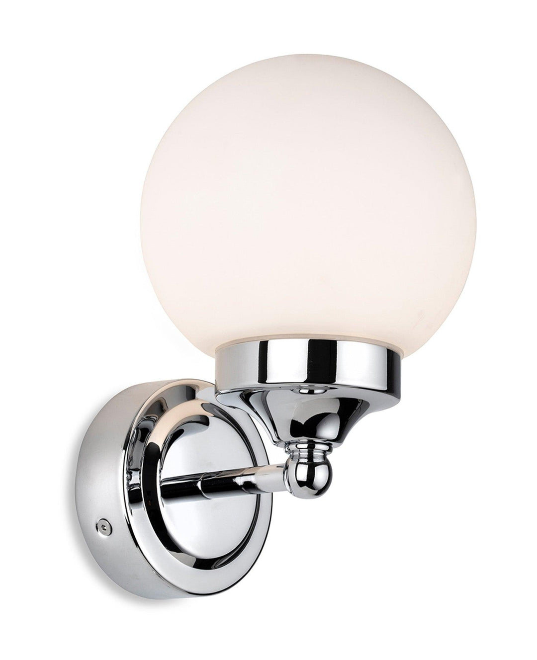 Louis Wall Light Chrome with Opal White Glass - Prisma Lighting