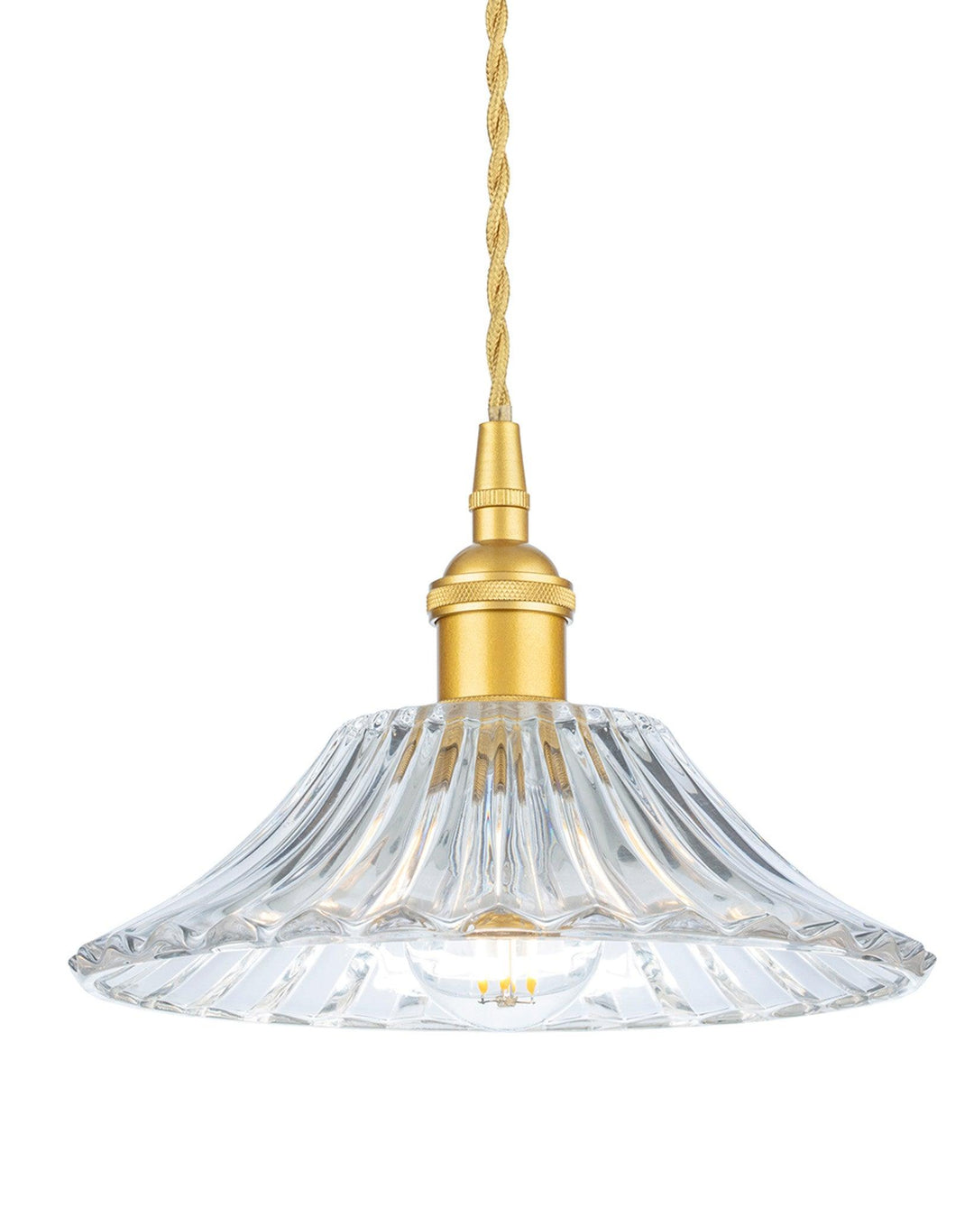 Wilshire Pendant Satin Gold with Decorative Glass - Prisma Lighting