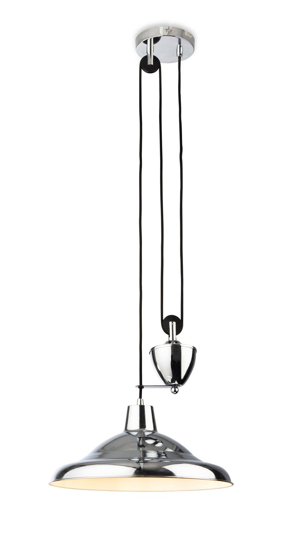 Suffolk Rise & Fall Pendant Chrome - Prisma Lighting