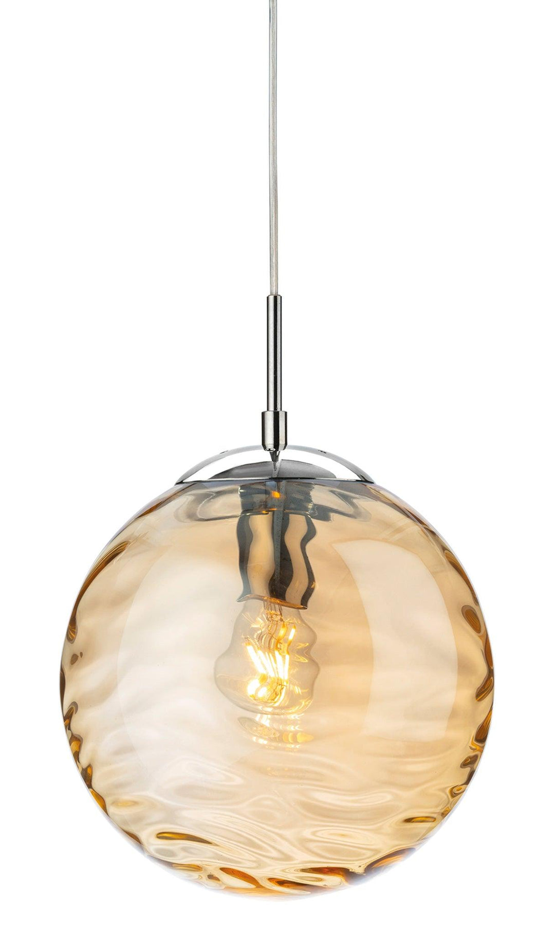 Mercury Pendant Chrome with Amber Glass - Prisma Lighting