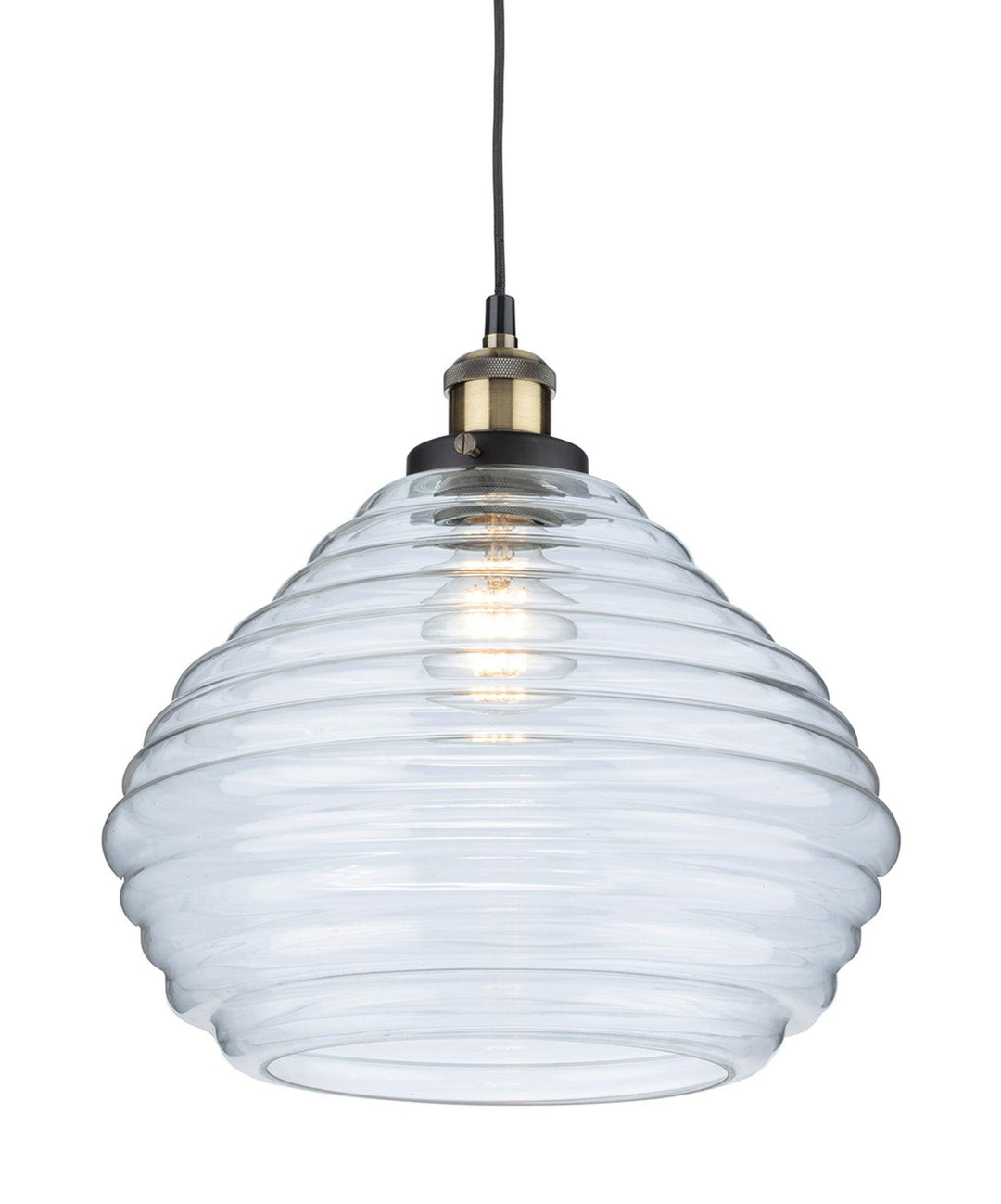 Orla Pendant Antique Brass with Clear Glass - Prisma Lighting