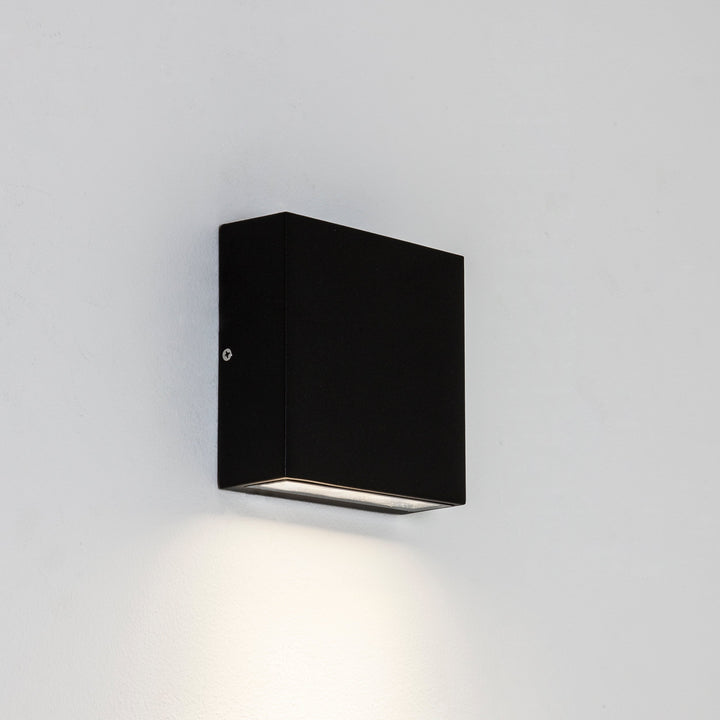 Astro Elis Single LED Wall Light in Textured Black, 141 × 141 × 51 mm