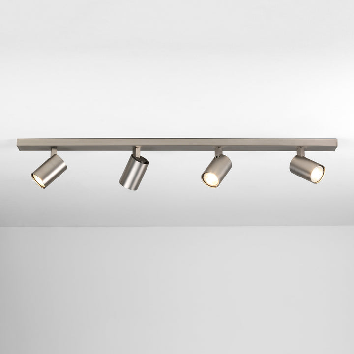 Astro Ascoli Four Bar Spotlight in Matt Black, Matt Nickel, Textured White, and Bronze – Adjustable Ceiling Fixture