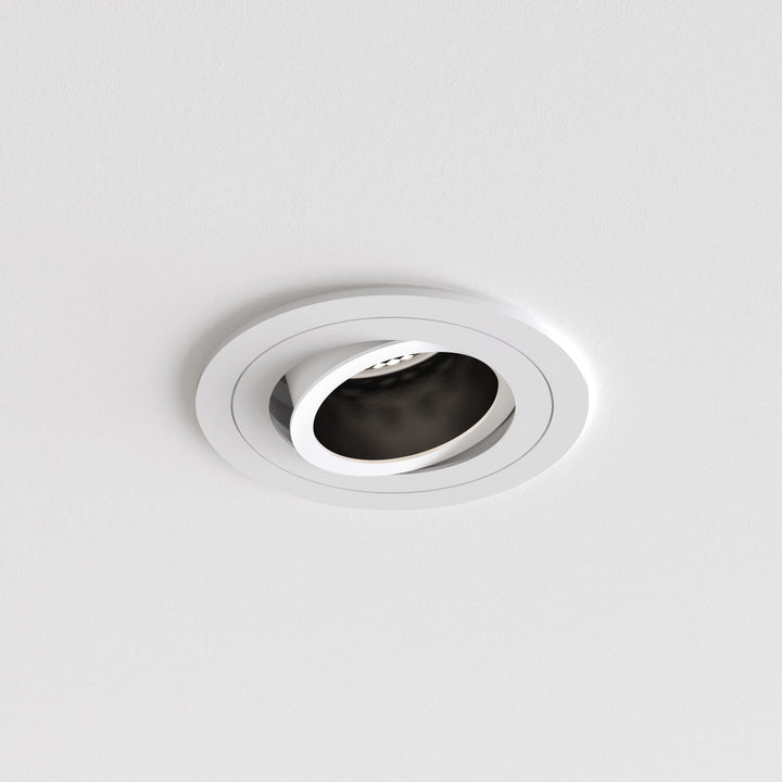 Slim Matt-White Pinhole downlight with adjustable tilt and rotation