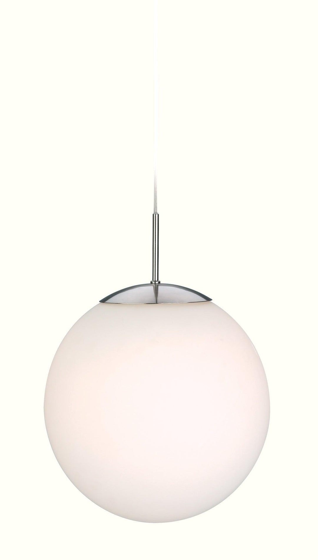 Globe Pendant Brushed Steel with Opal White Glass - Prisma Lighting