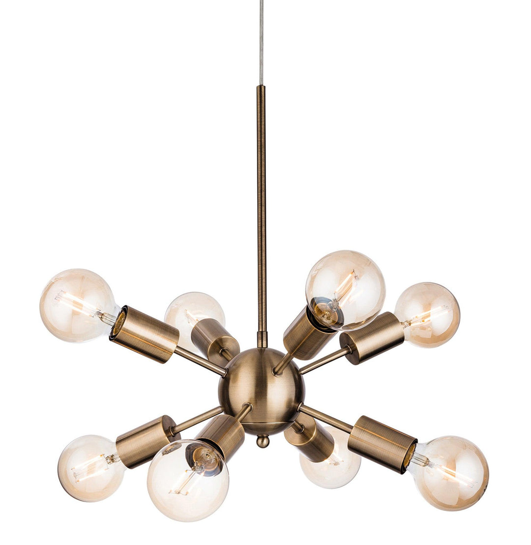 Alfa 8 Light Fitting Antique Brass - Prisma Lighting