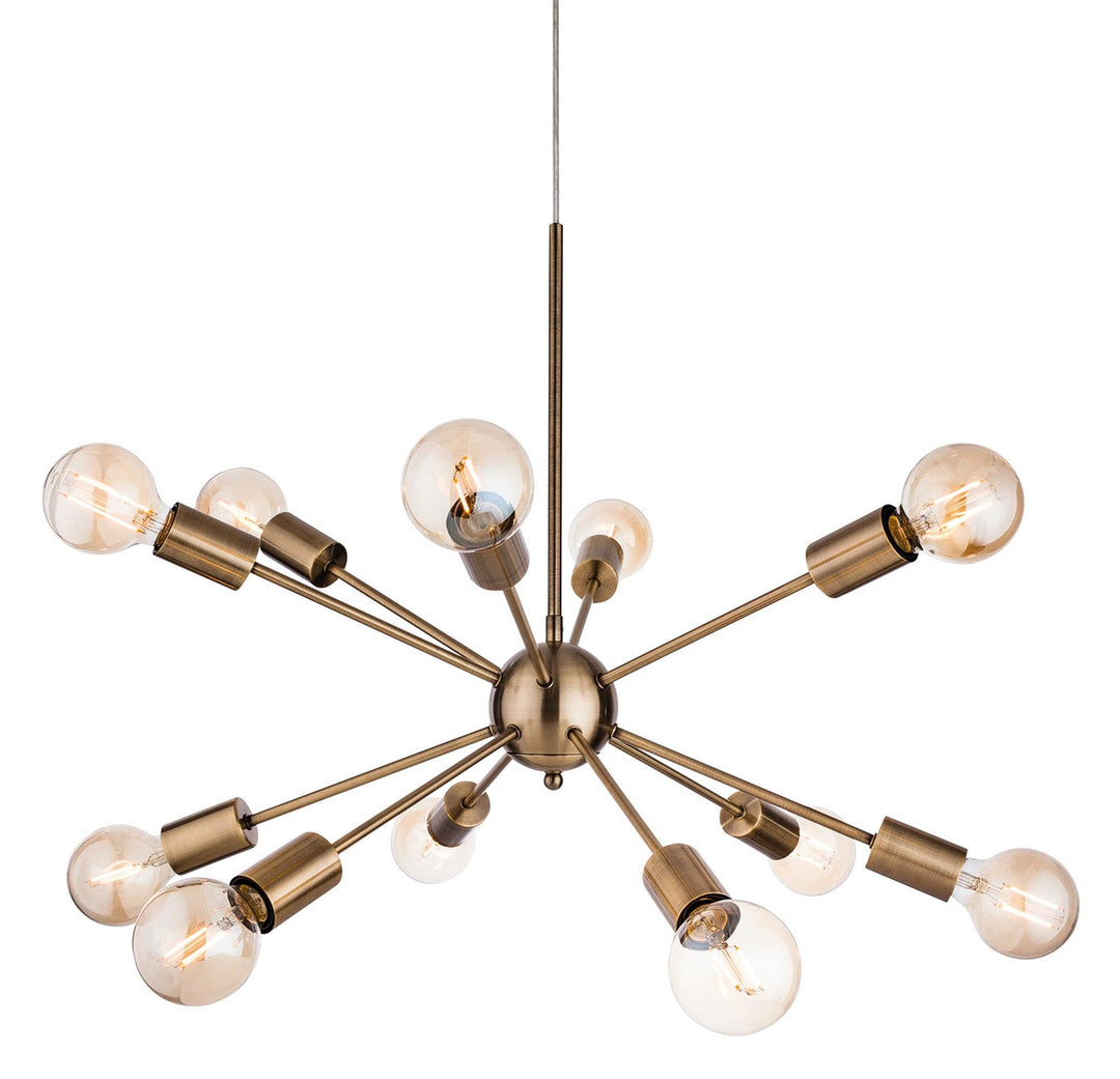 Alfa 12 Light Fitting Antique Brass - Prisma Lighting