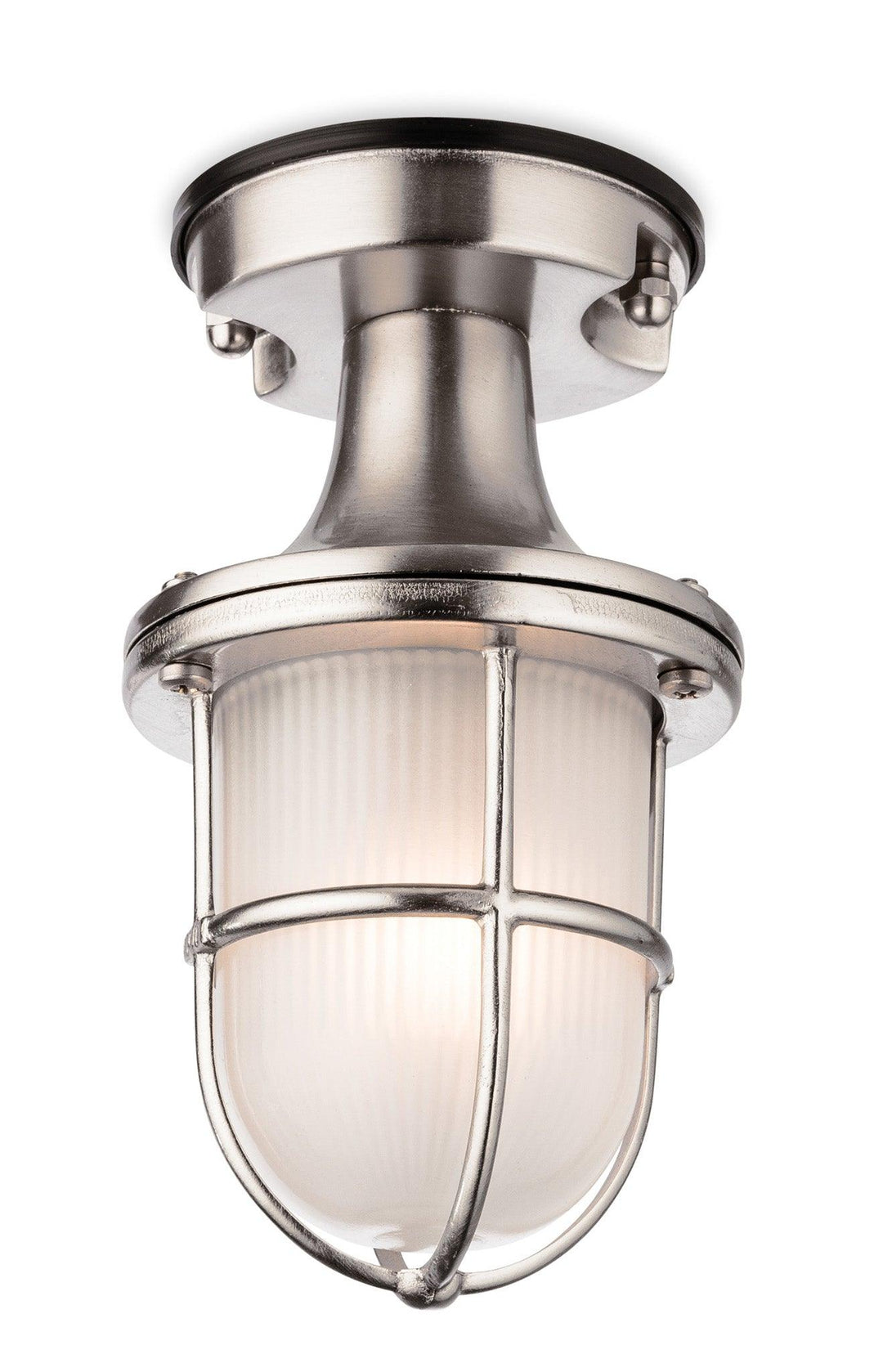 Nautic Flush Fitting Nickel with Frosted Glass - Prisma Lighting