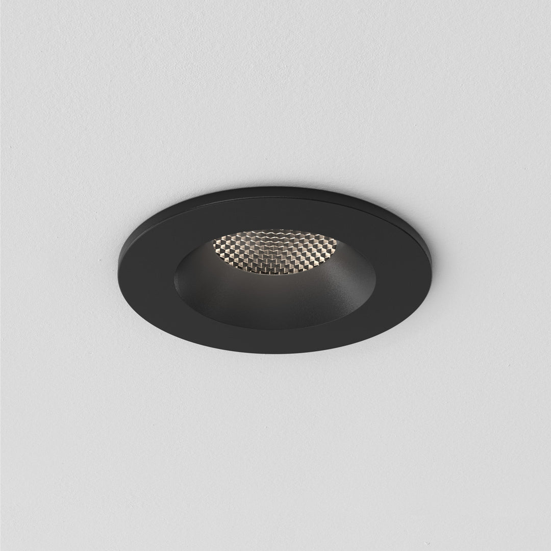 Astro Kos Recessed Downlight in Textured Black, glare-louvred insert