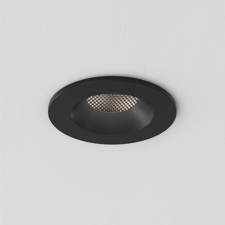 Astro Kos Recessed Downlight in Textured Black, glare-louvred insert