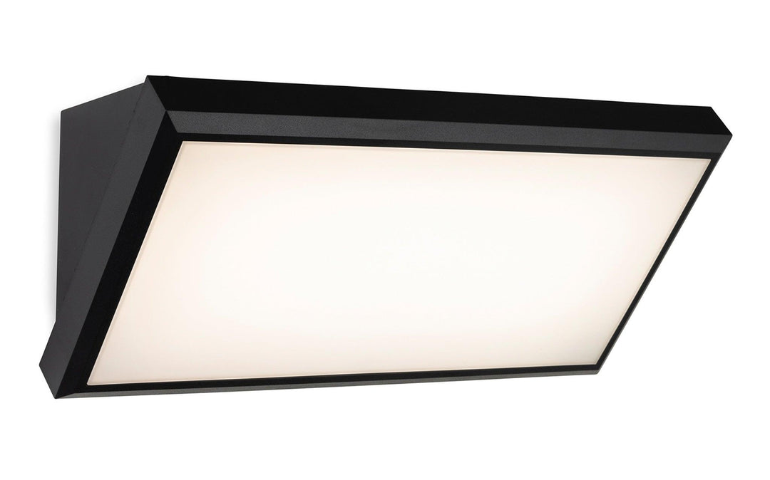 Nitro LED Resin Wall Light Black with White Polycarbonate Diffuser - Prisma Lighting