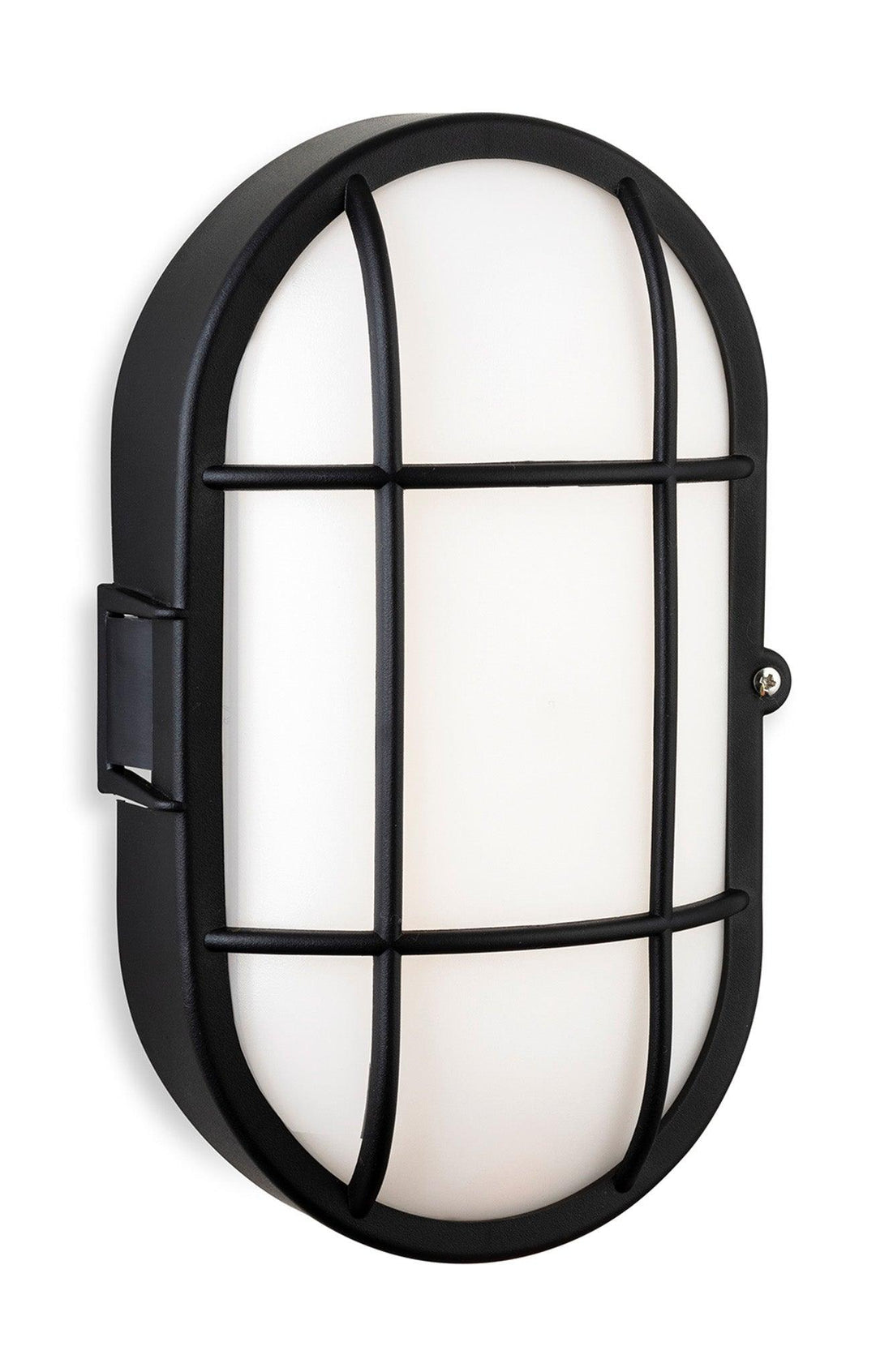 Lewis LED Resin Bulkhead - Oval Black with White Polycarbonate Diffuser - Prisma Lighting