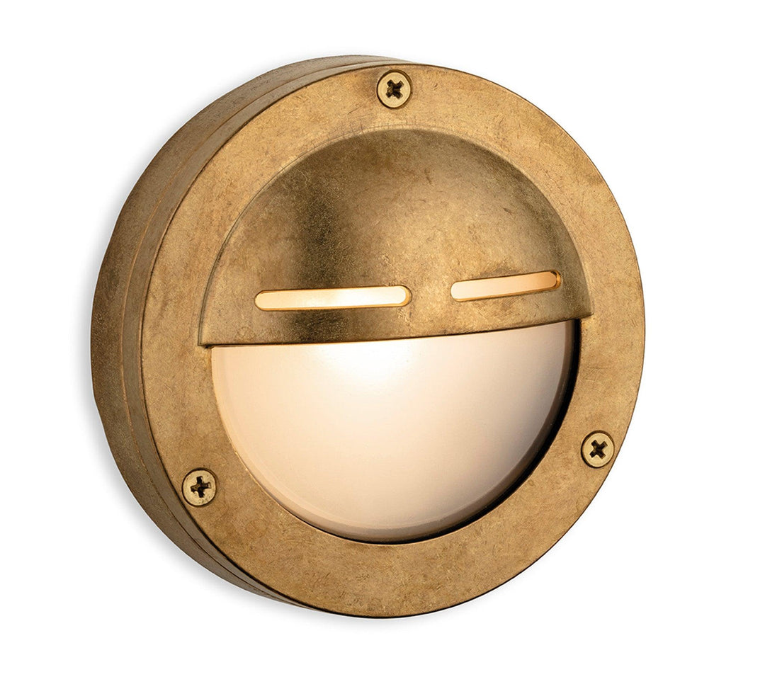 Nautic Bulkhead Brass with Frosted Glass - Prisma Lighting