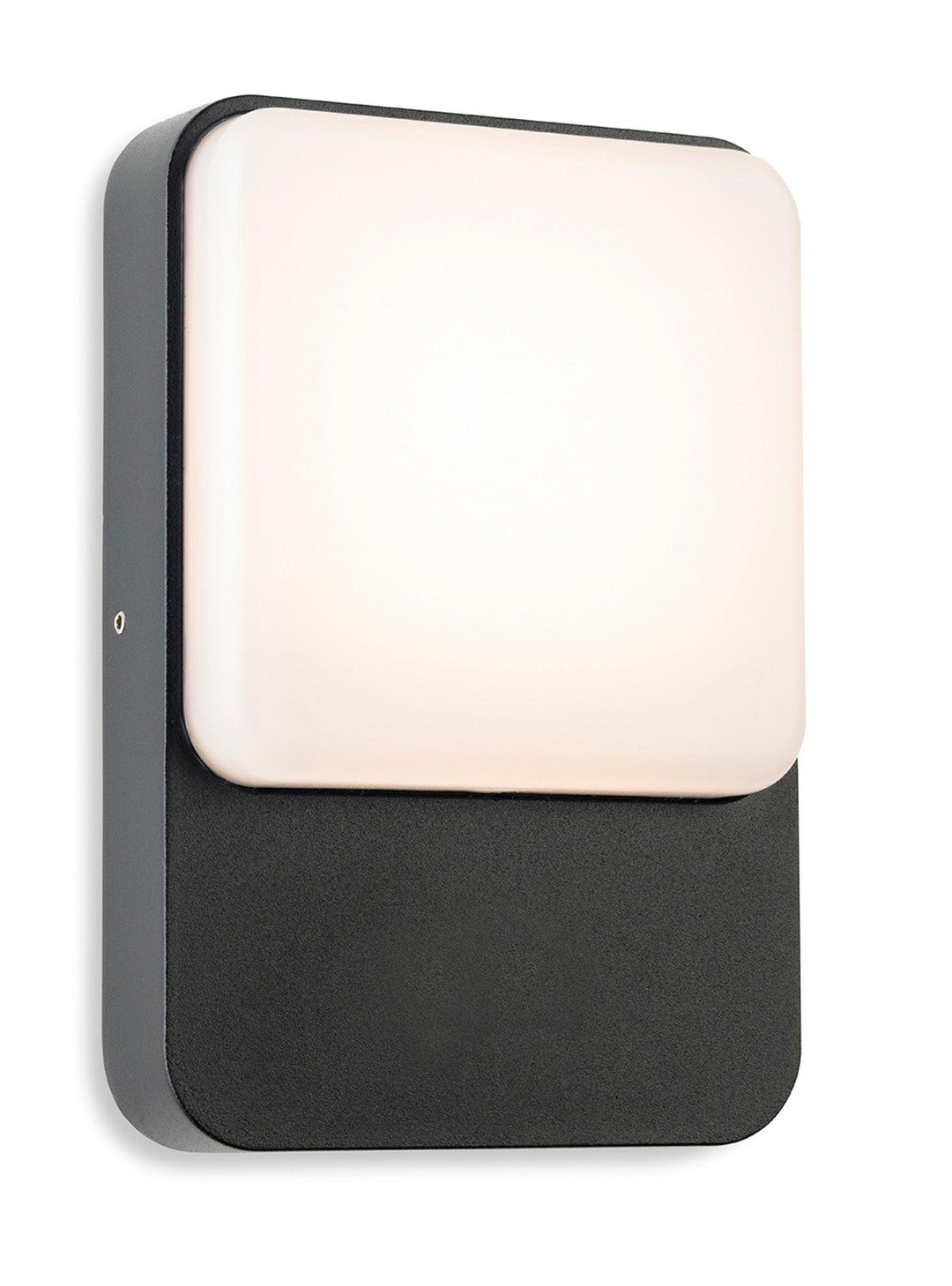 Hero LED Wall Light Graphite with White Polycarbonate Diffuser - Prisma Lighting