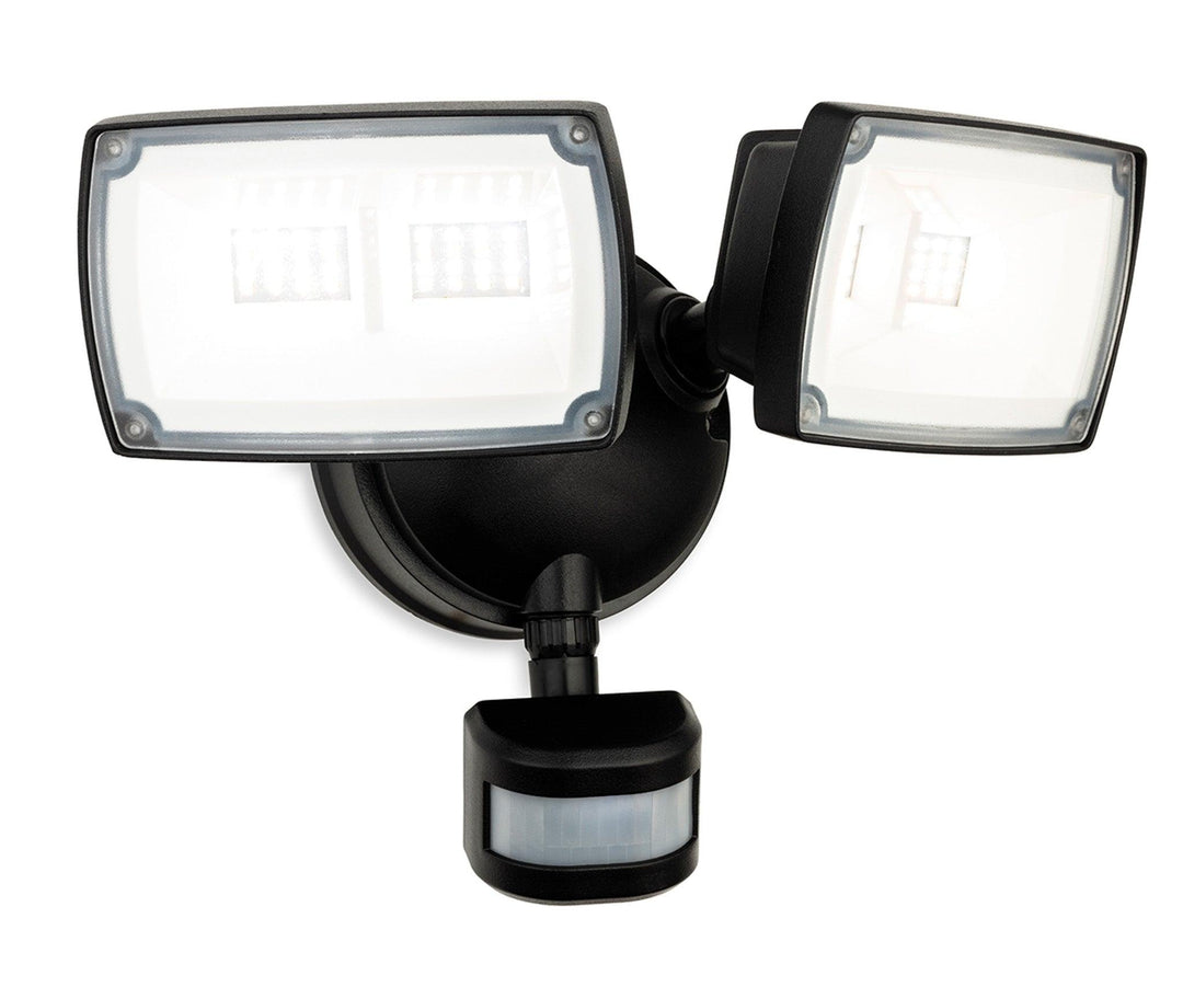 Reflex LED Security 2 Light Wall with PIR Black - Prisma Lighting