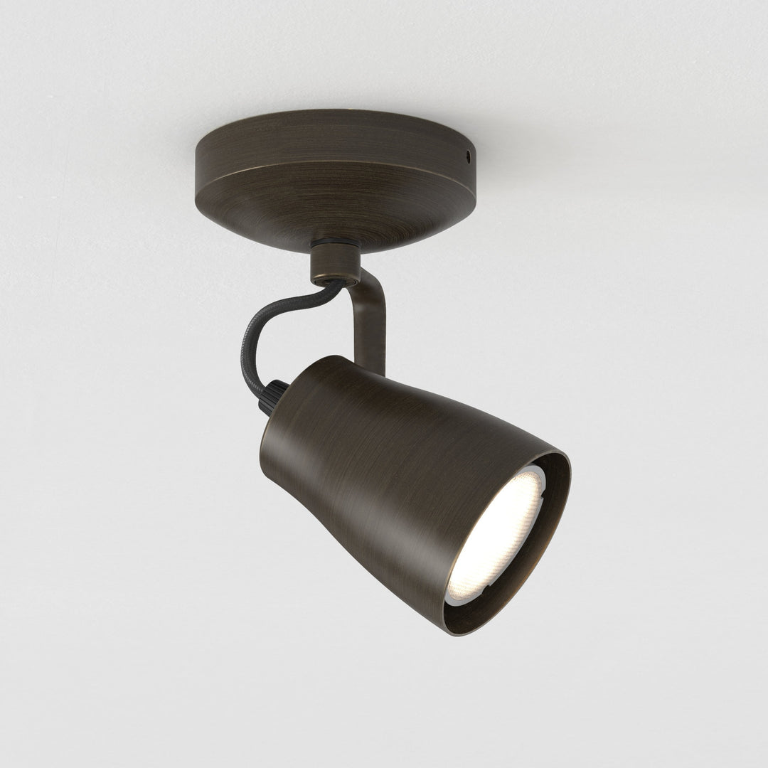 Astro Juno Single Spotlight in Bronze, adjustable GU10 spotlight