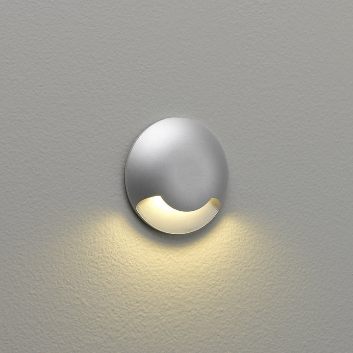 Astro Beam One LED Outdoor Marker Light in Matt Painted Silver – Minimalist Circular Design