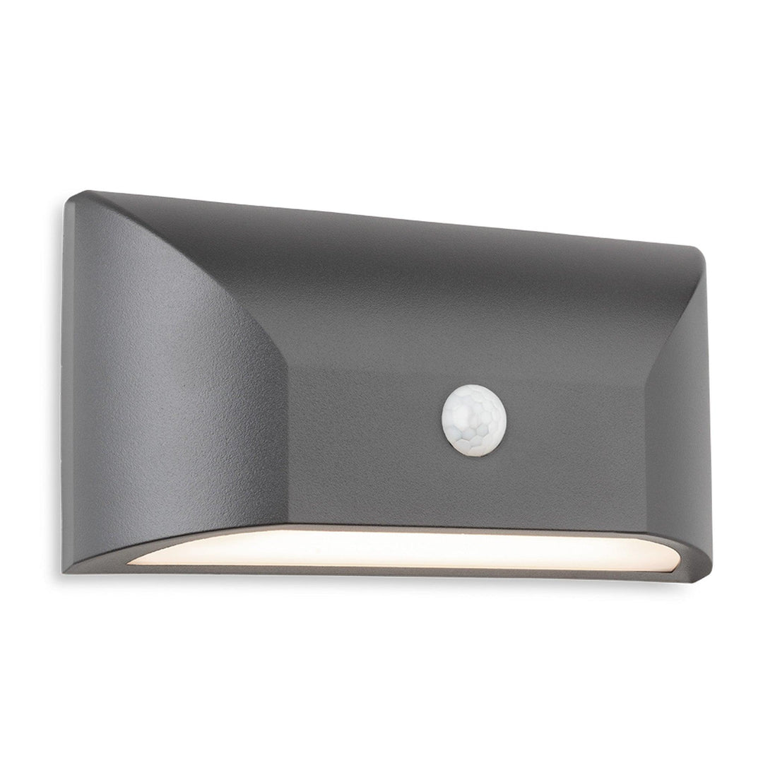 Misson LED Resin Wall Light with PIR Graphite - Prisma Lighting