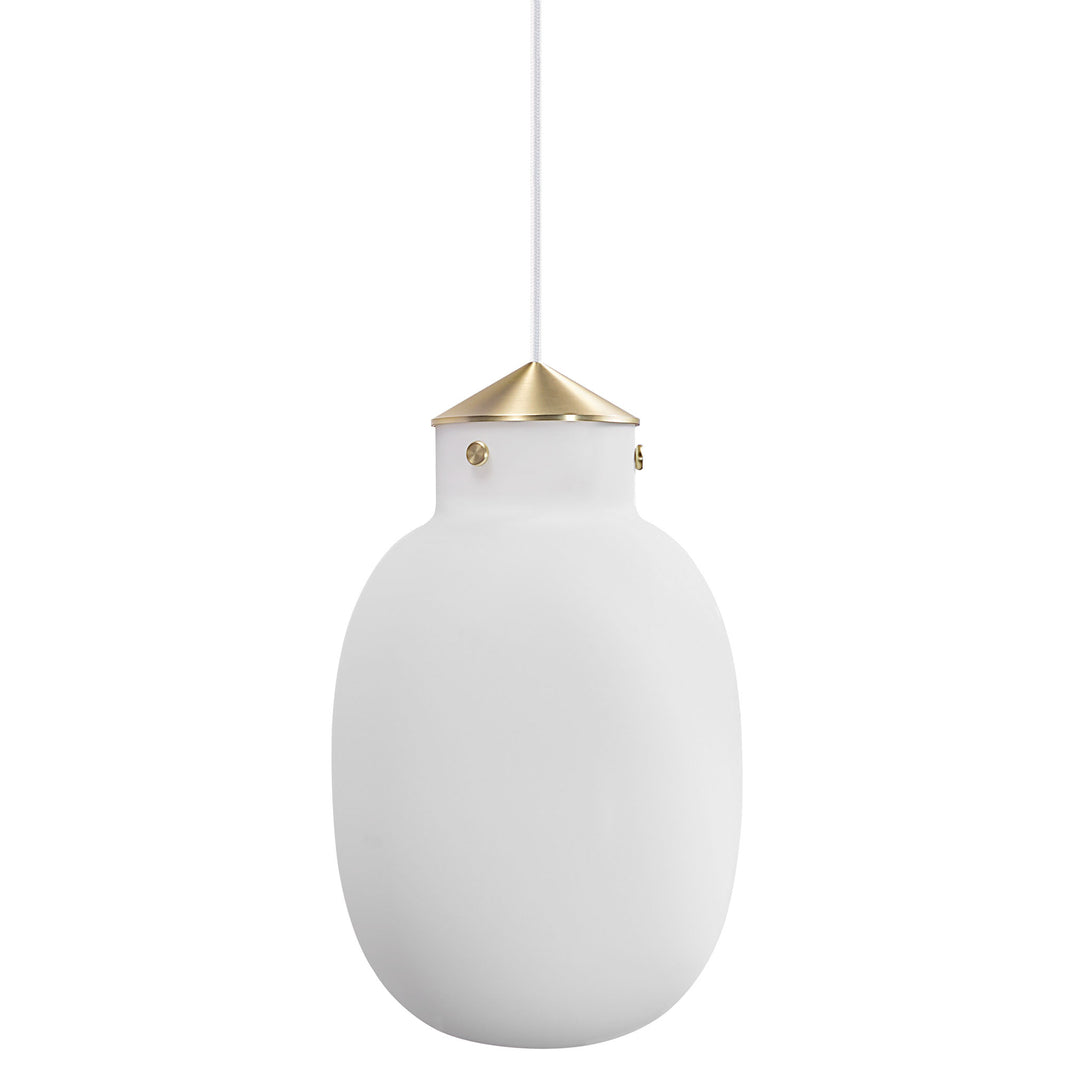 Raito 22 oval Pendant Light/Brass White Brass