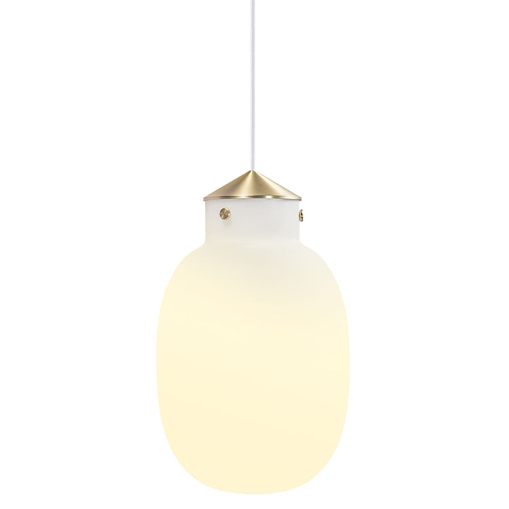 Raito 22 oval Pendant Light/Brass White Brass