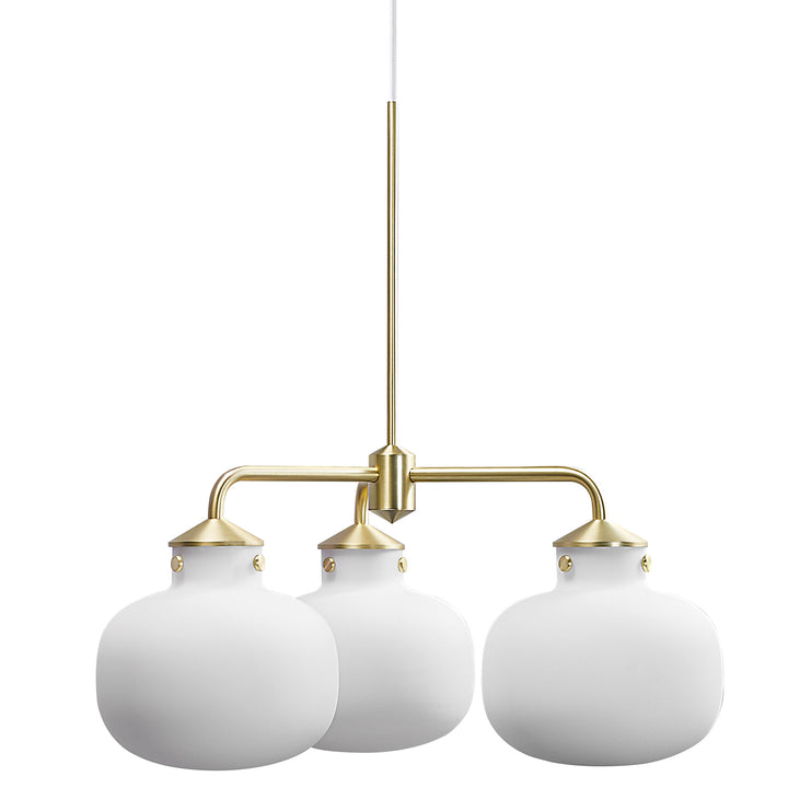 Raito 3 Arm Pendant Light/Brass White Brass