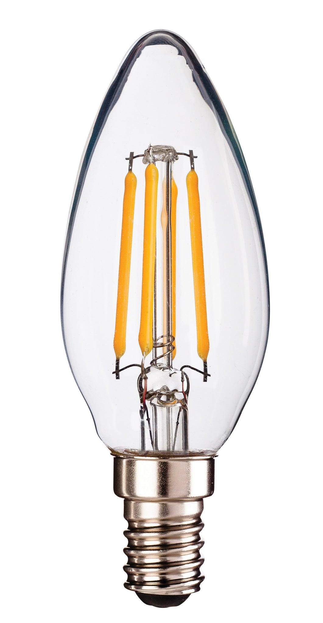 LED C35 Lamp - Pack of 3 Clear Candle Shape (C45) - Prisma Lighting